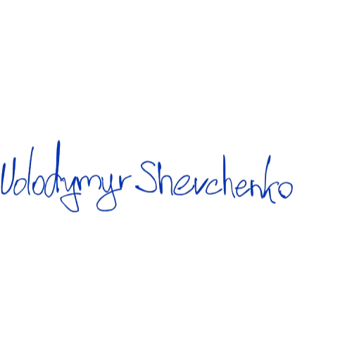 Volodymyr Shevchenko — podpis online